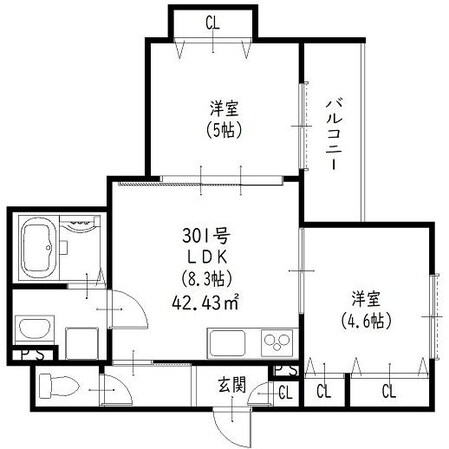 ピレーネ明和の物件間取画像